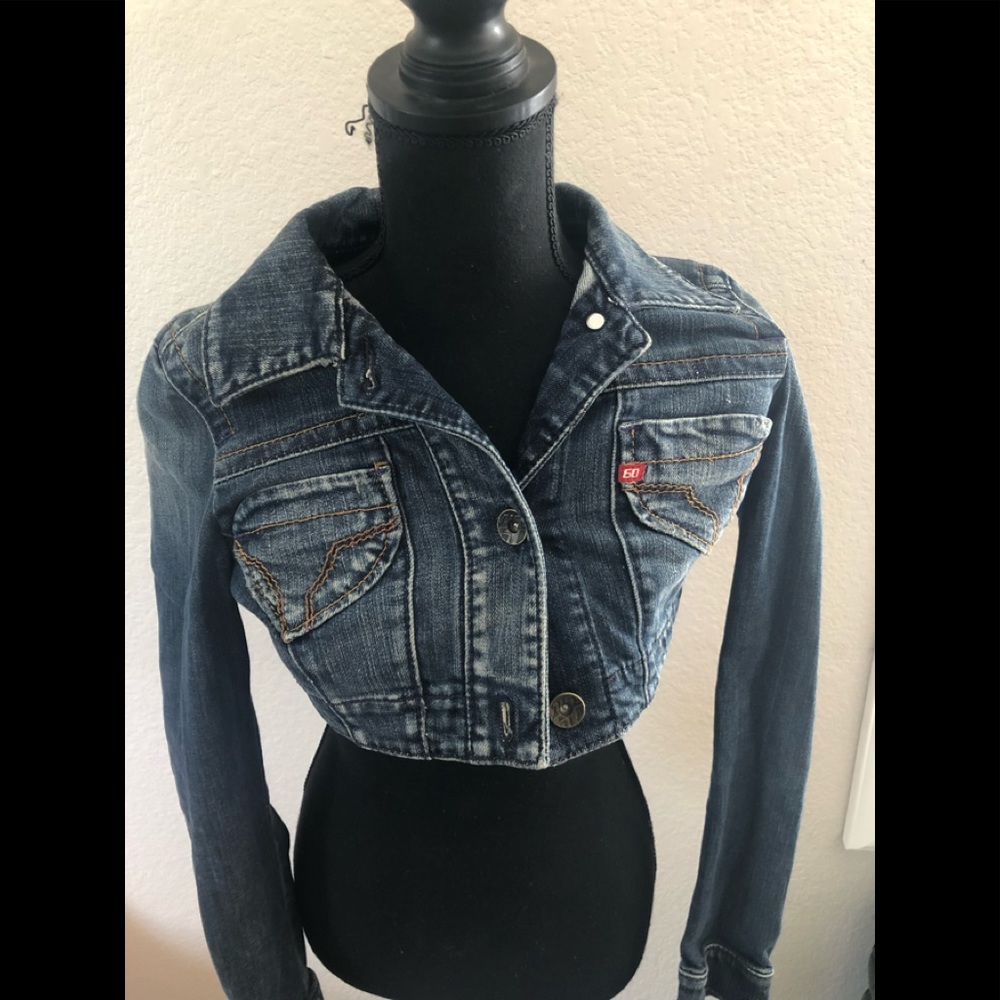 Miss sixty cropped denim jacket size m